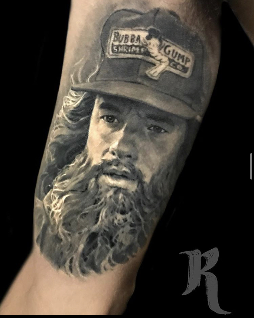 Black and grey realism portrait tattoo
